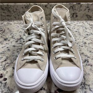 High-Top Canvas Sneakers - Cream